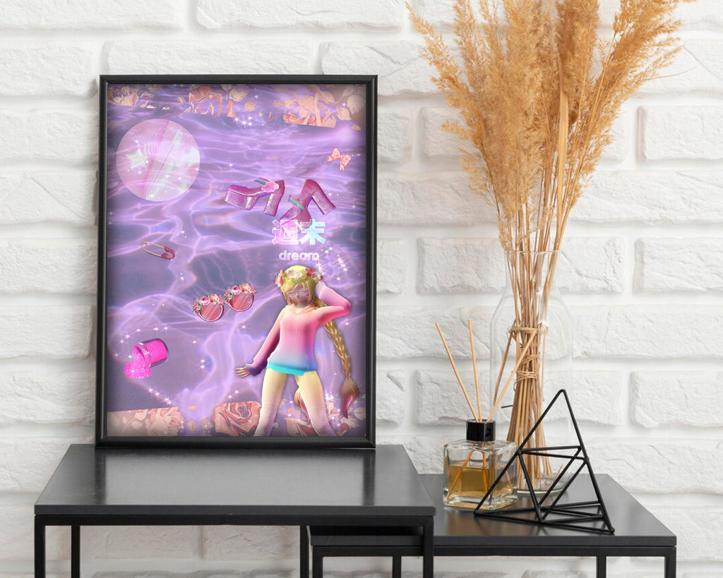 Anime Girl Accessory Collage Poster