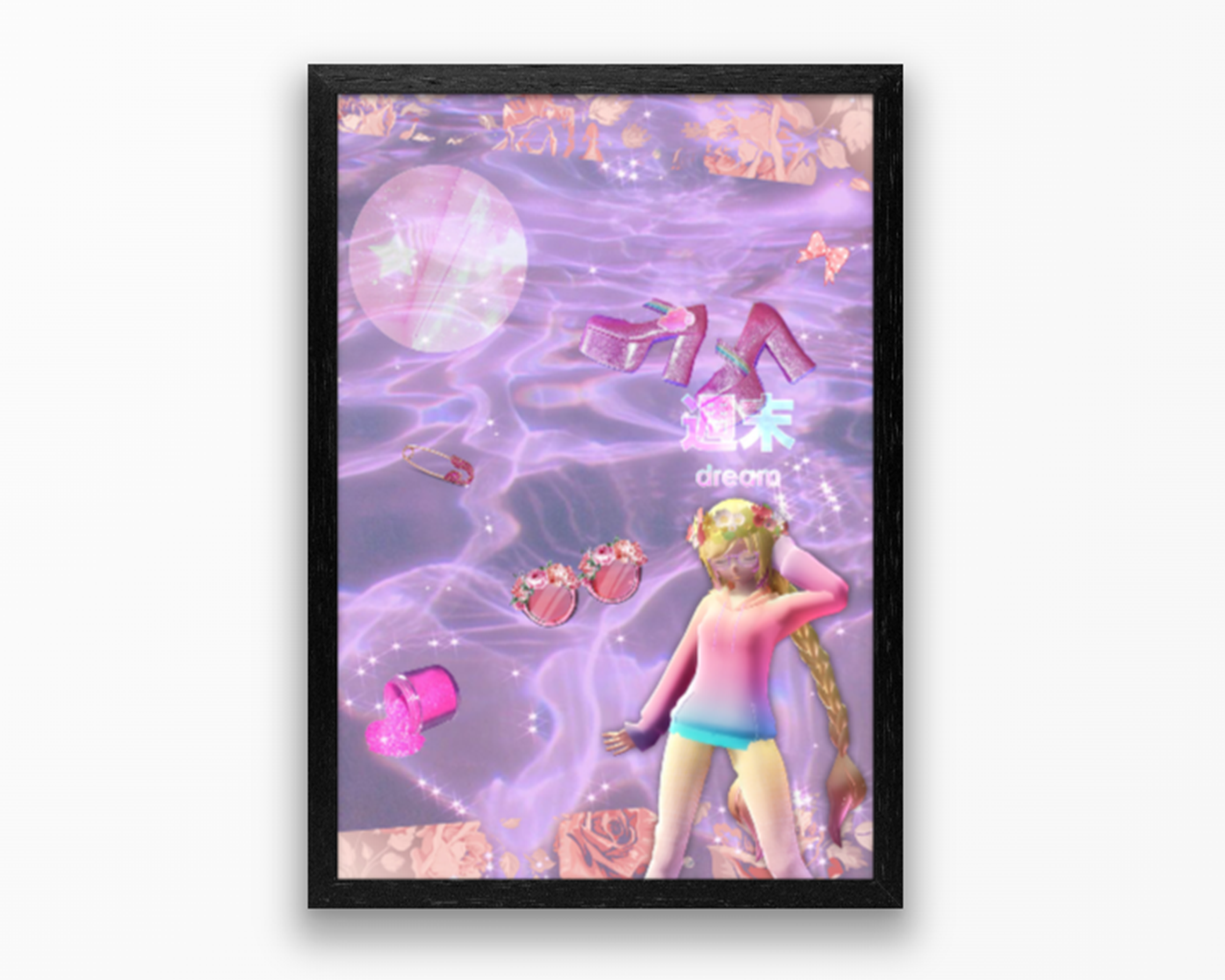 Anime Girl Accessory Collage Poster