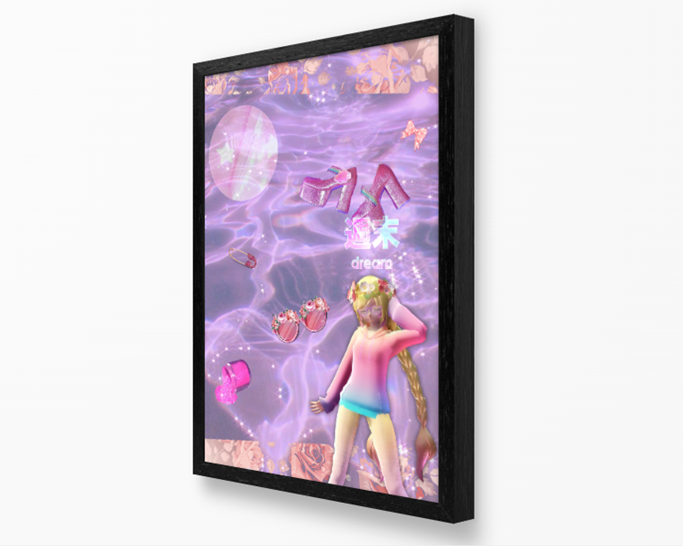 Anime Girl Accessory Collage Poster