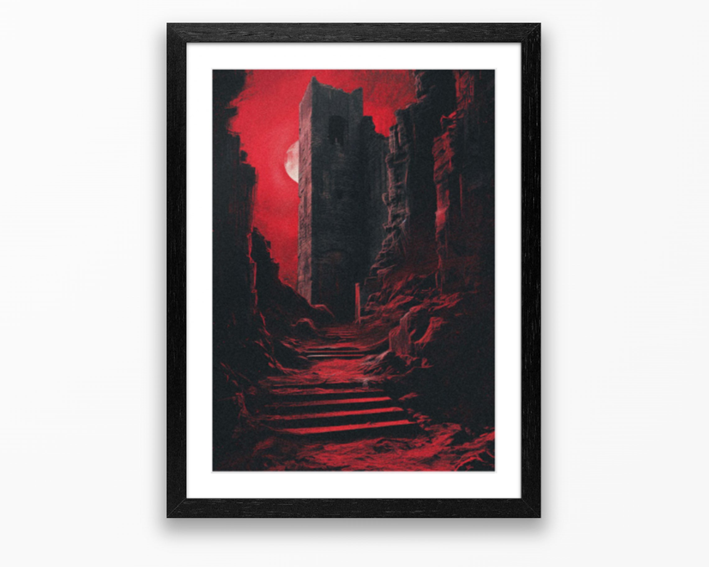 Bloodmoon Isle Ruins - Dark Fantasy Poster