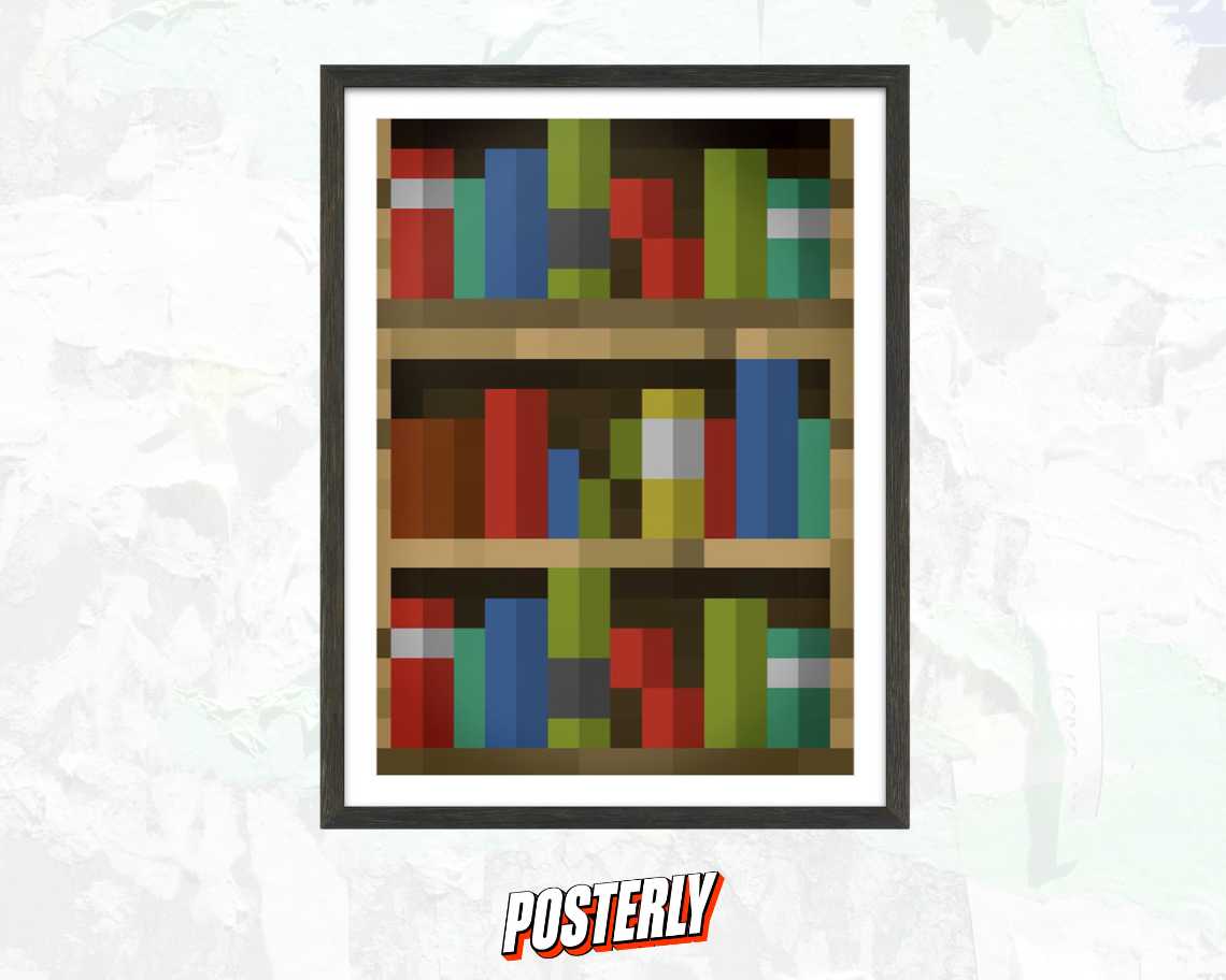 Minecraft Bookshelf In-Game Painting Poster