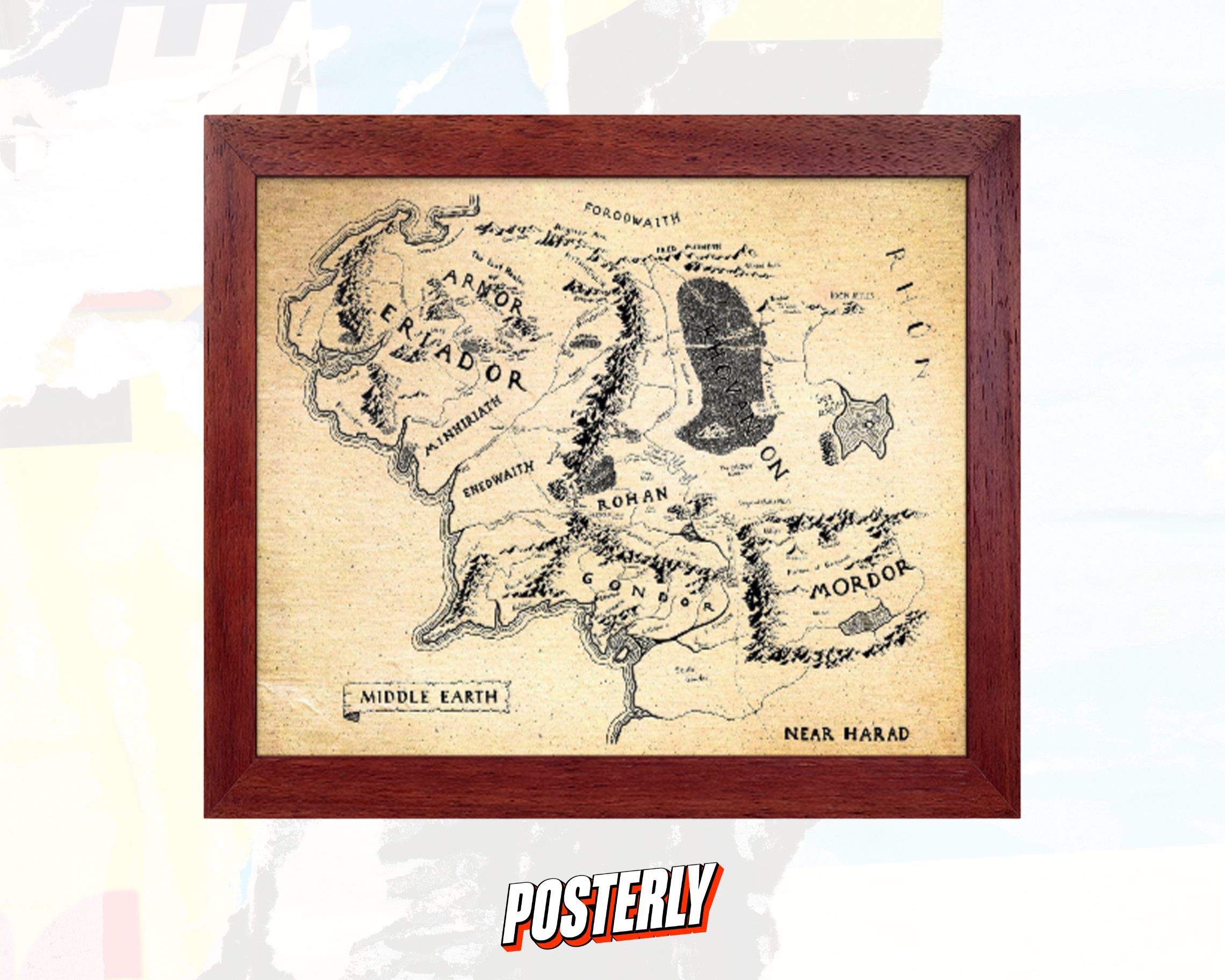 Lord of the Rings World Map Poster