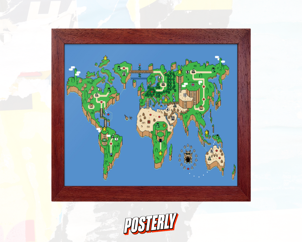 Super Mario World (SNES) Map Poster