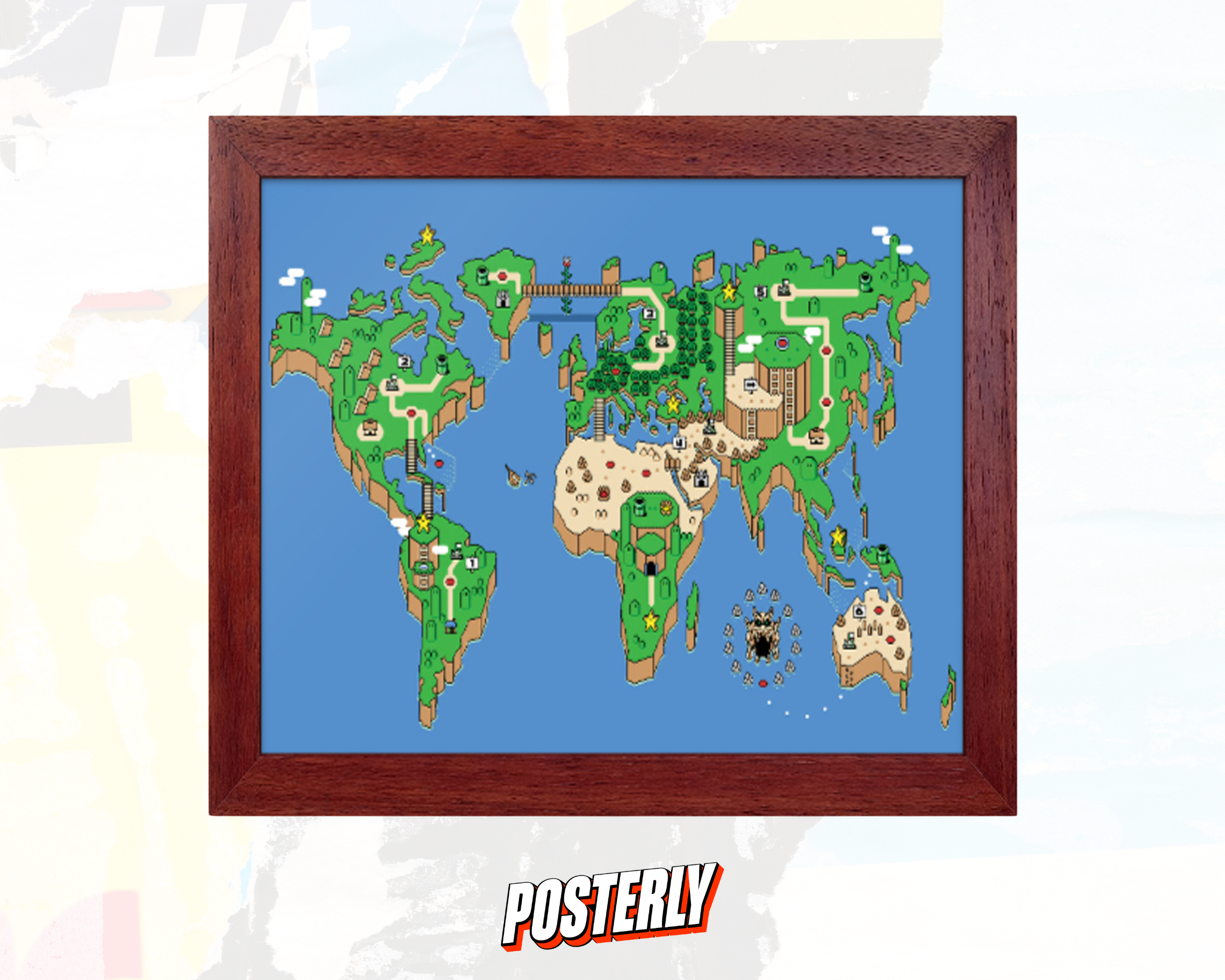 Super Mario World (SNES) Map Poster