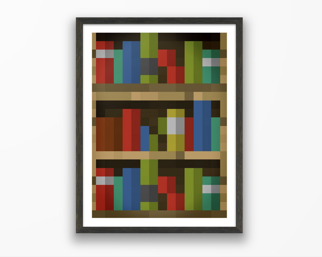 Minecraft Bookshelf In-Game Painting Poster