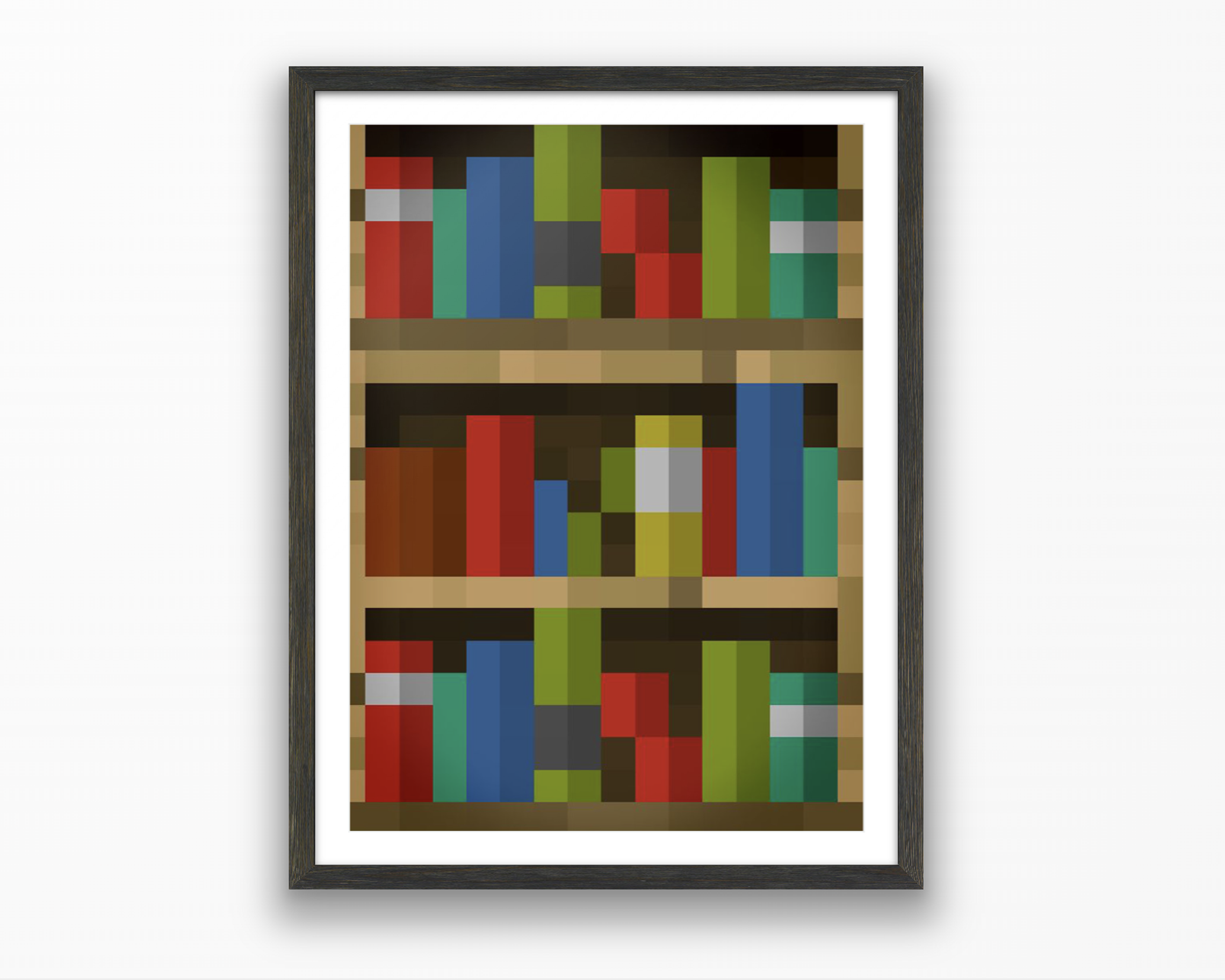 Minecraft Bookshelf In-Game Painting Poster