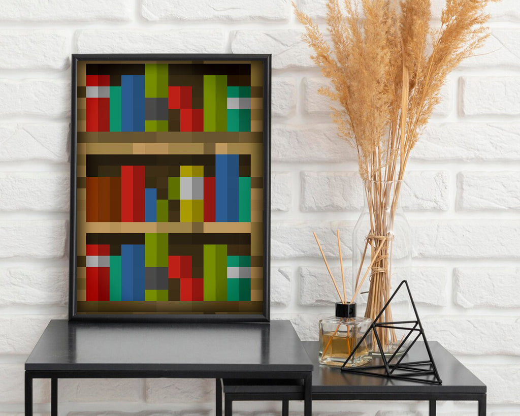 Minecraft Bookshelf In-Game Painting Poster