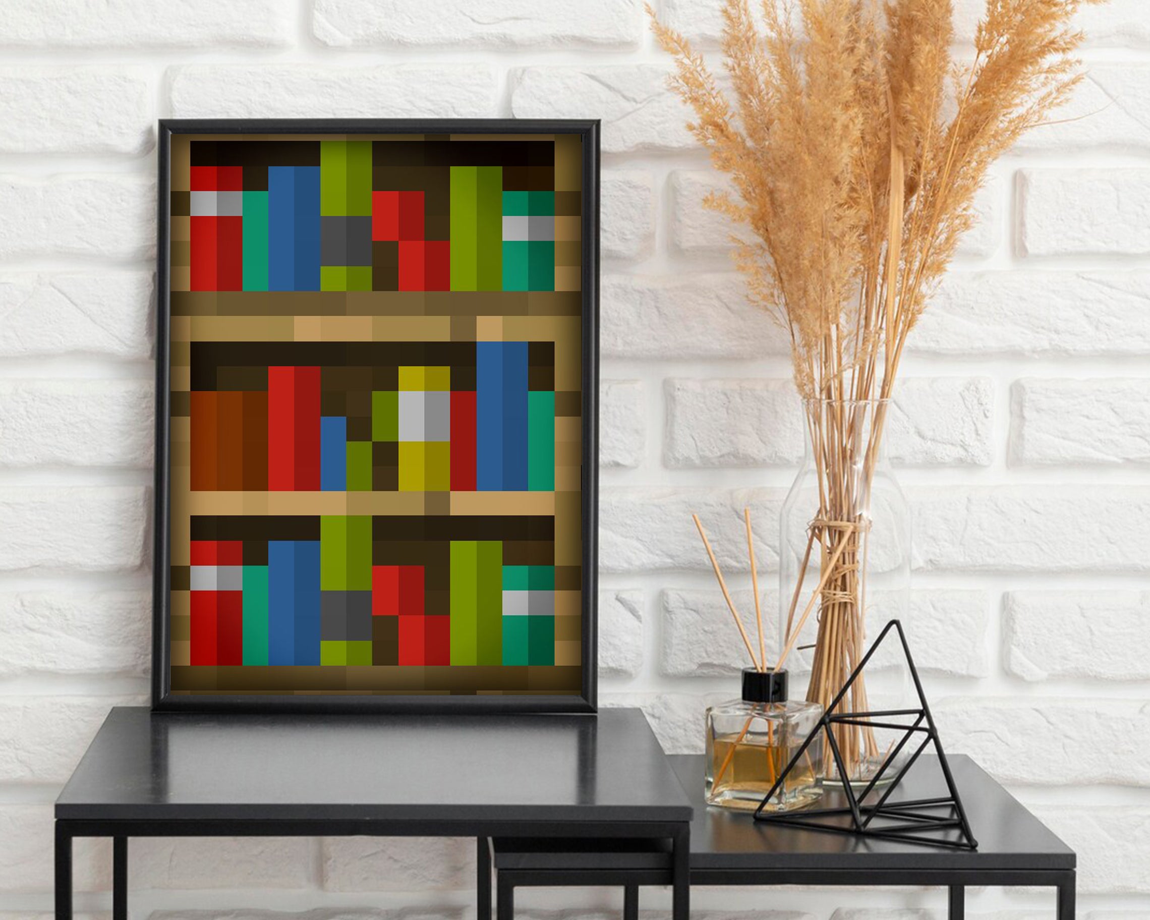 Minecraft Bookshelf In-Game Painting Poster