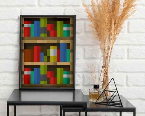 Minecraft Bookshelf In-Game Painting Poster