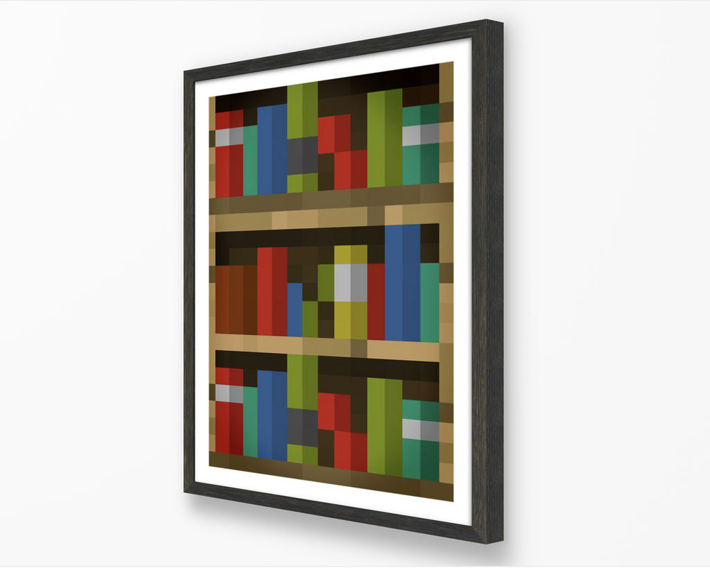 Minecraft Bookshelf In-Game Painting Poster