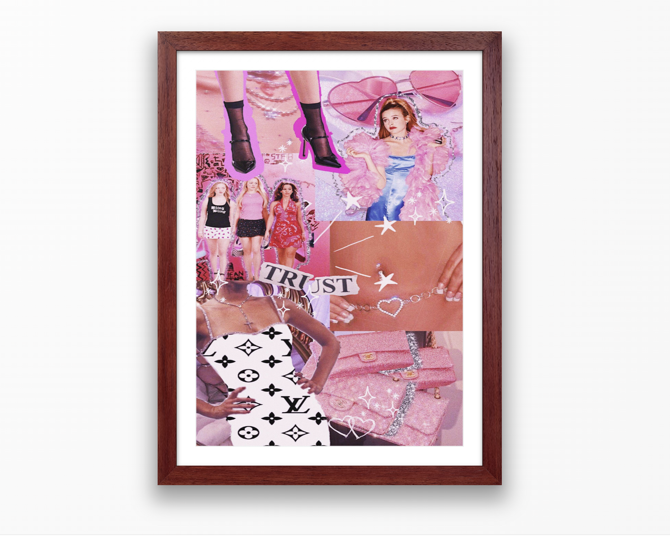 Pink 2000s Aesthetic Collage Poster