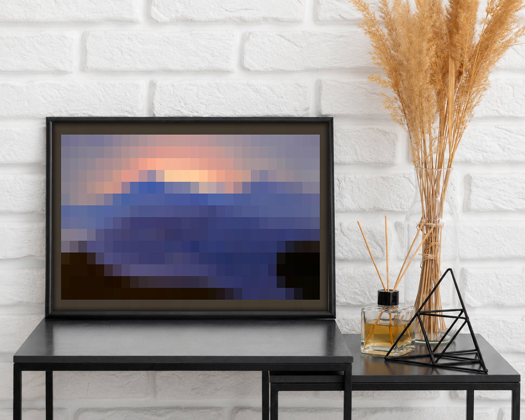 Minecraft Sunset In-Game Painting Poster