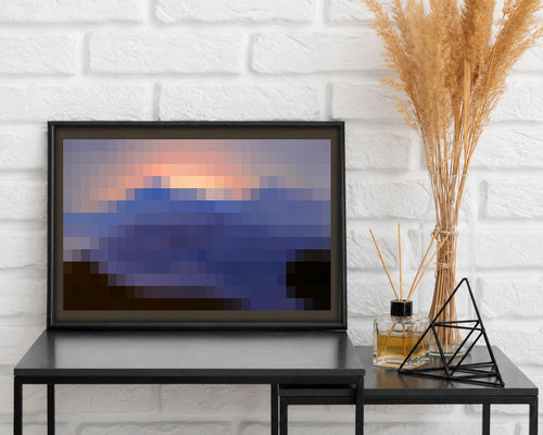 Minecraft Sunset In-Game Painting Poster