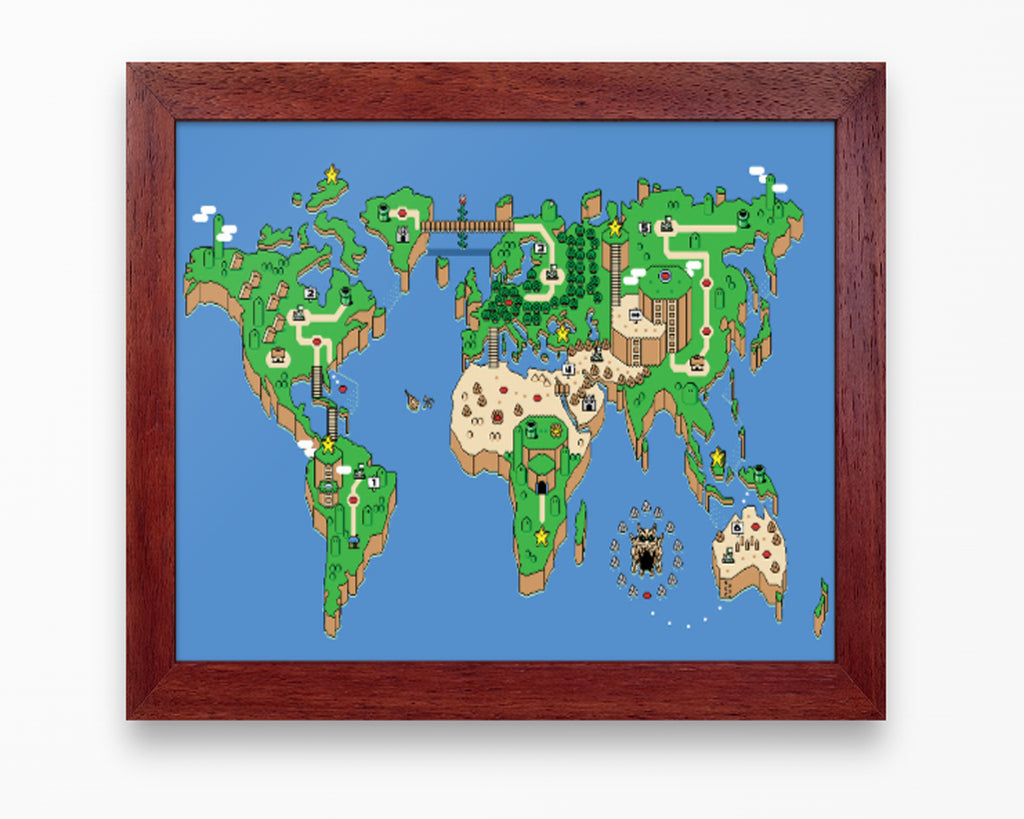 Super Mario World (SNES) Map Poster
