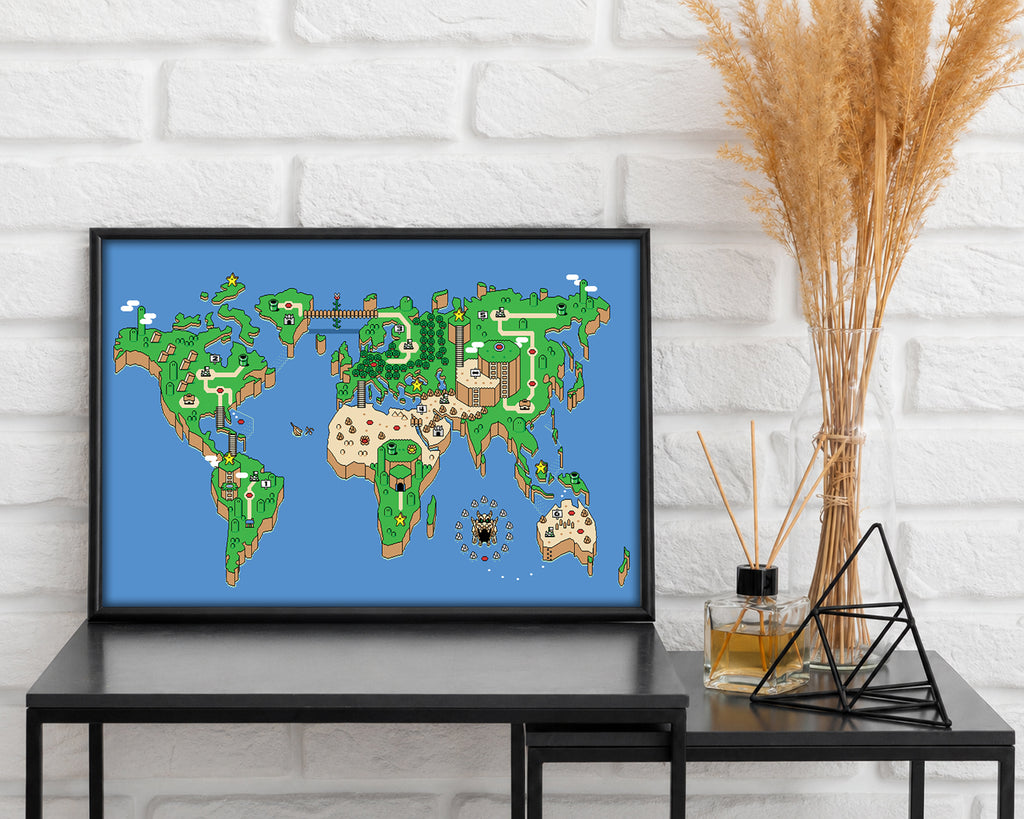 Super Mario World (SNES) Map Poster