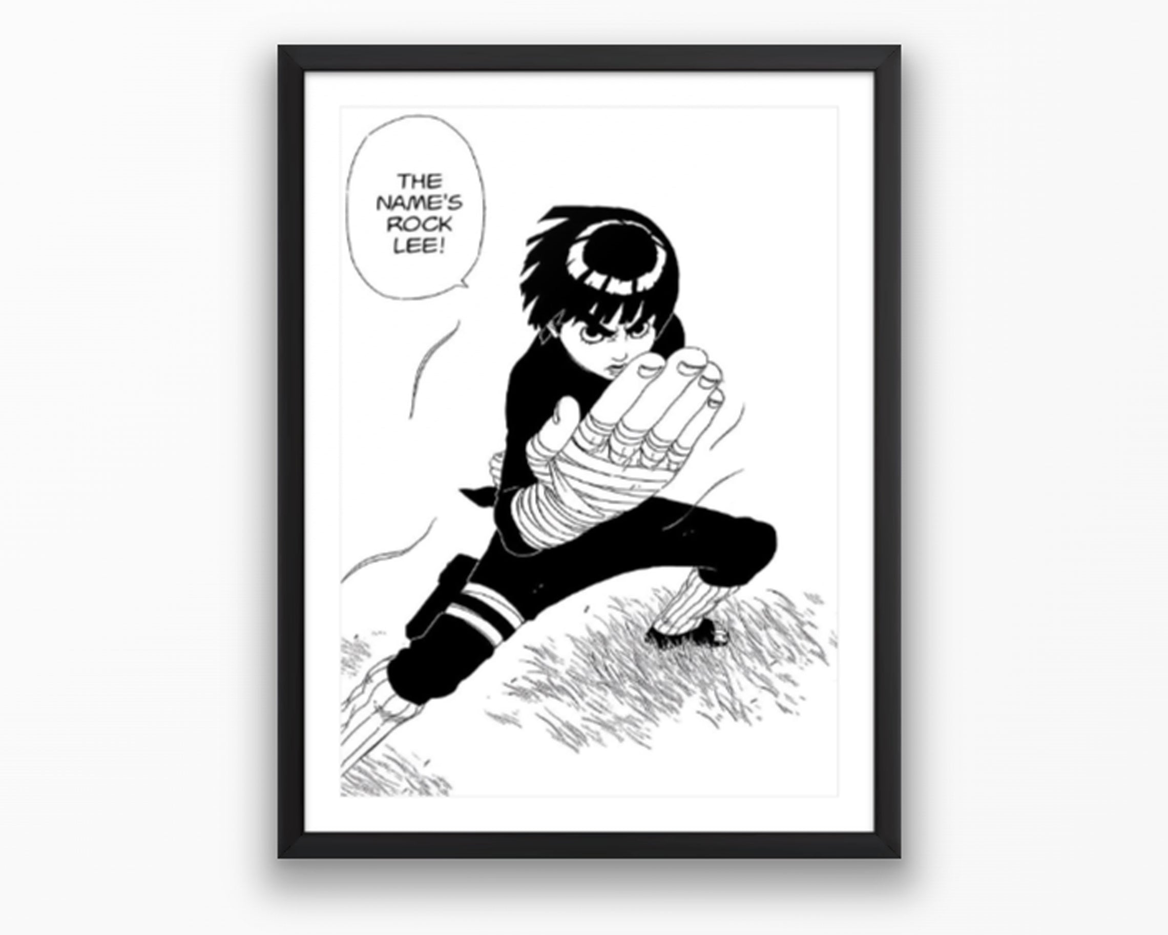 'The name's Rock Lee!' Manga Panel Poster