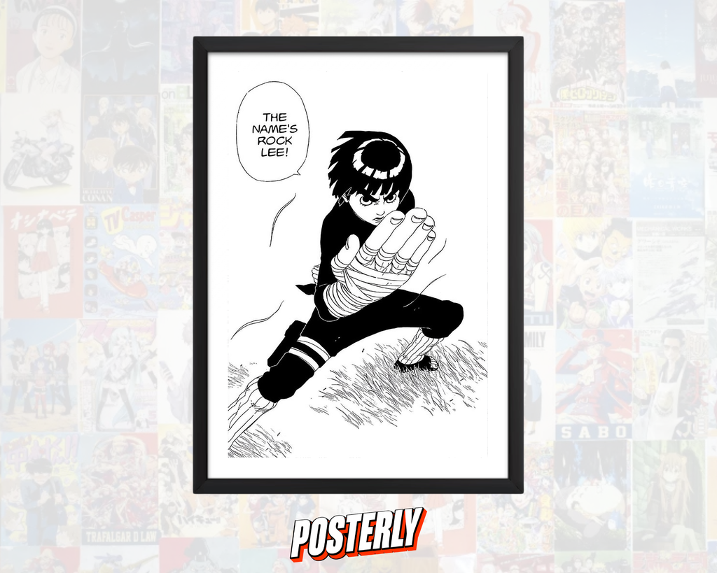 'The name's Rock Lee!' Manga Panel Poster