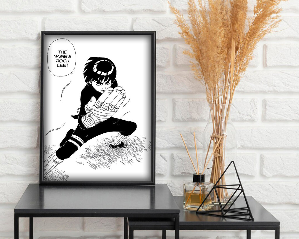 'The name's Rock Lee!' Manga Panel Poster