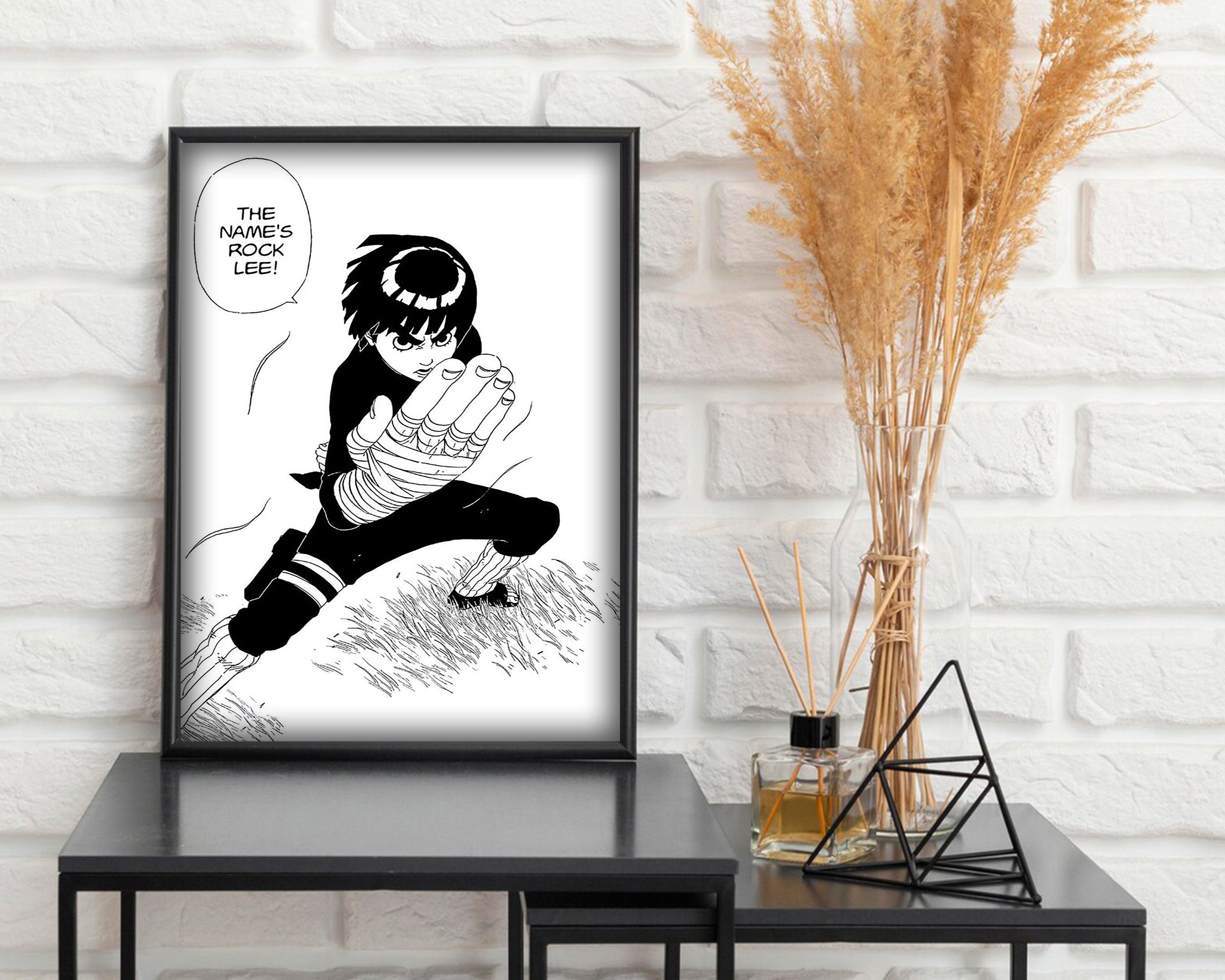 'The name's Rock Lee!' Manga Panel Poster
