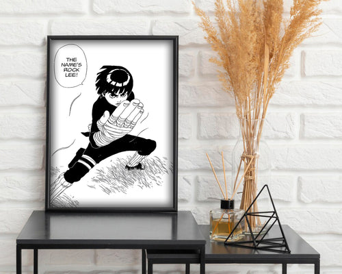 'The name's Rock Lee!' Manga Panel Poster