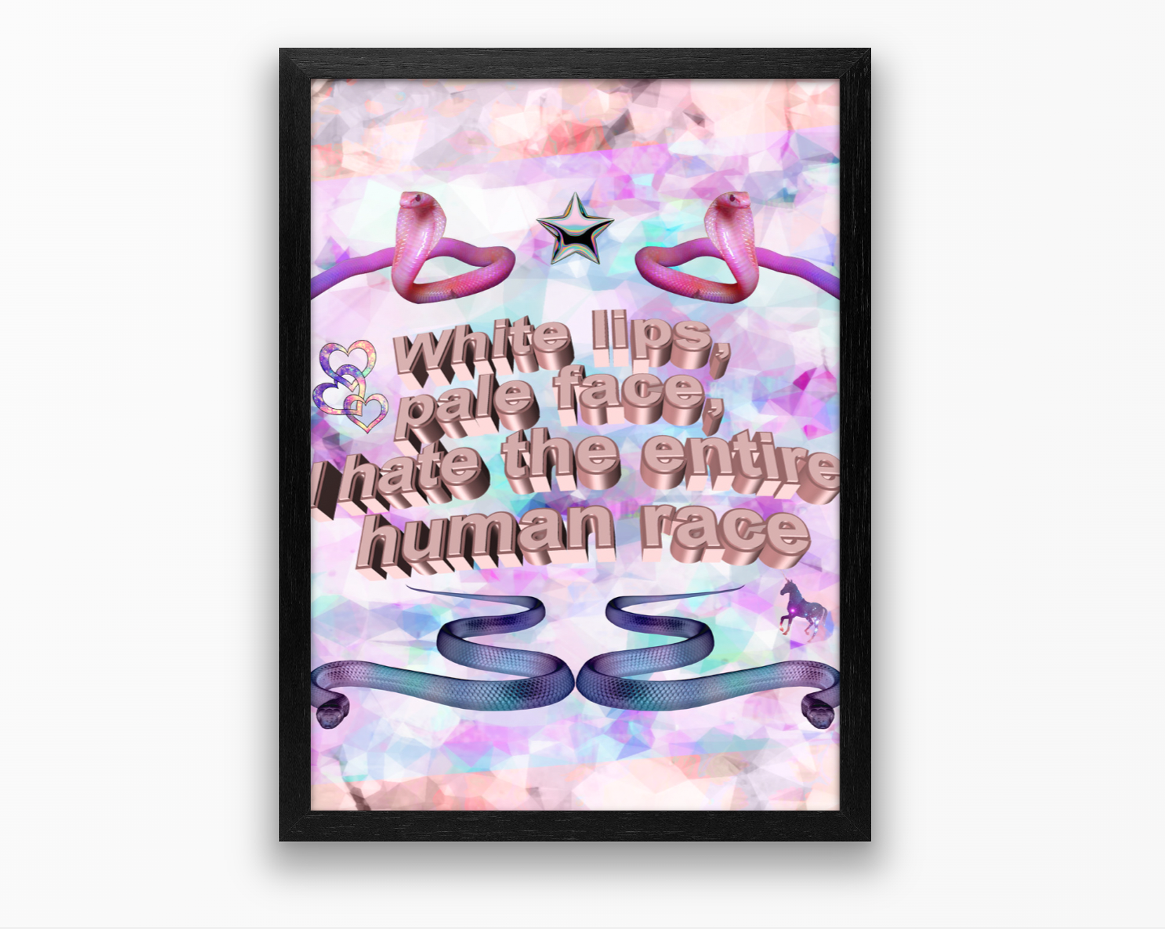 White Lips Pale Face Y2K Aesthetic Poster