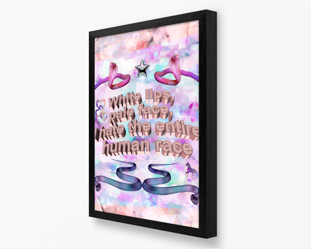 White Lips Pale Face Y2K Aesthetic Poster