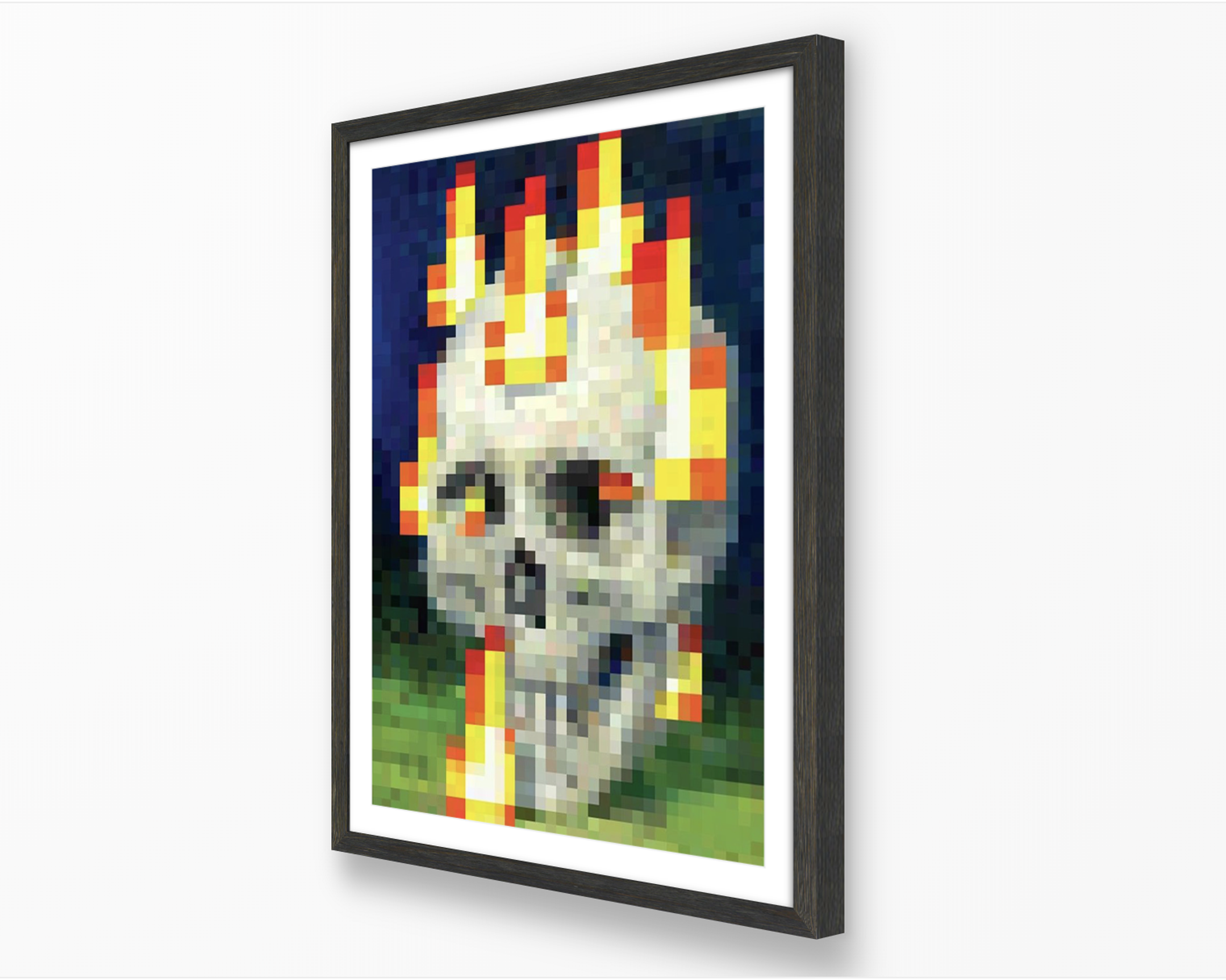 Minecraft Flaming Skull In-Game Painting Poster